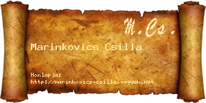 Marinkovics Csilla névjegykártya